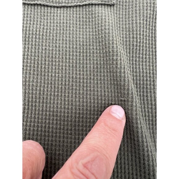 Cozy Earth army green waffle knit short slv tshirt M comfy oversized bamboo - Picture 8 of 9